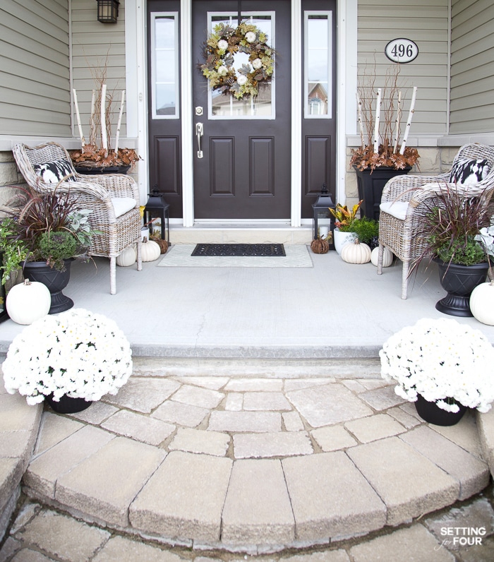 Porch With Impact to Celebrate Autumn with Tall Planters