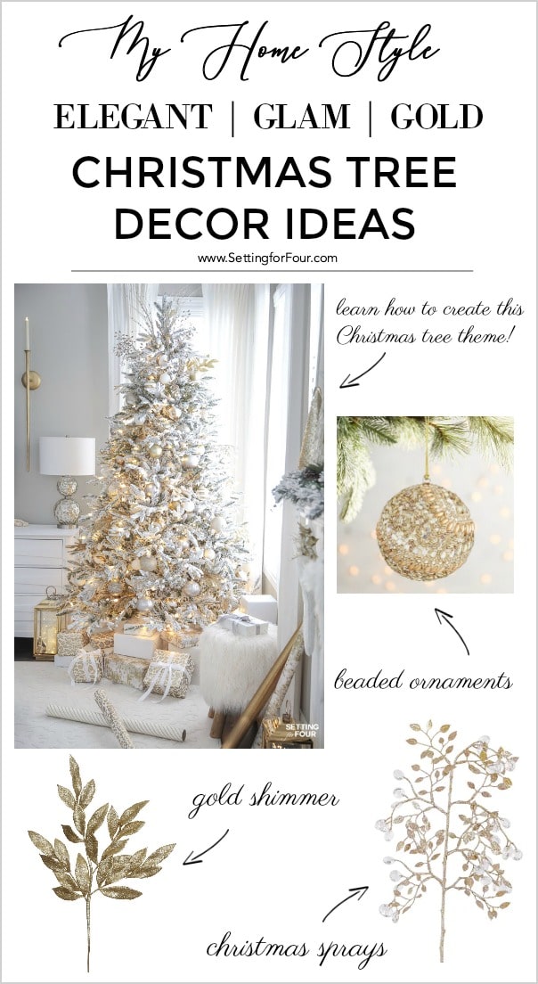 A gorgeous Christmas tree with a modern, traditional, wonderland theme!