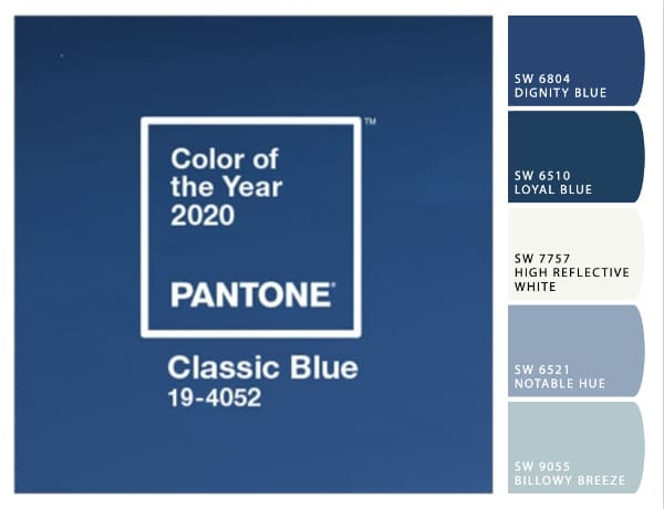 Pantone Color Of The Year 2020 Classic Blue paint color ideas.