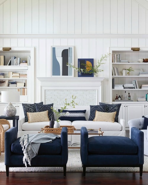 Pantone Color Of The Year 2020 Classic Blue in a living room