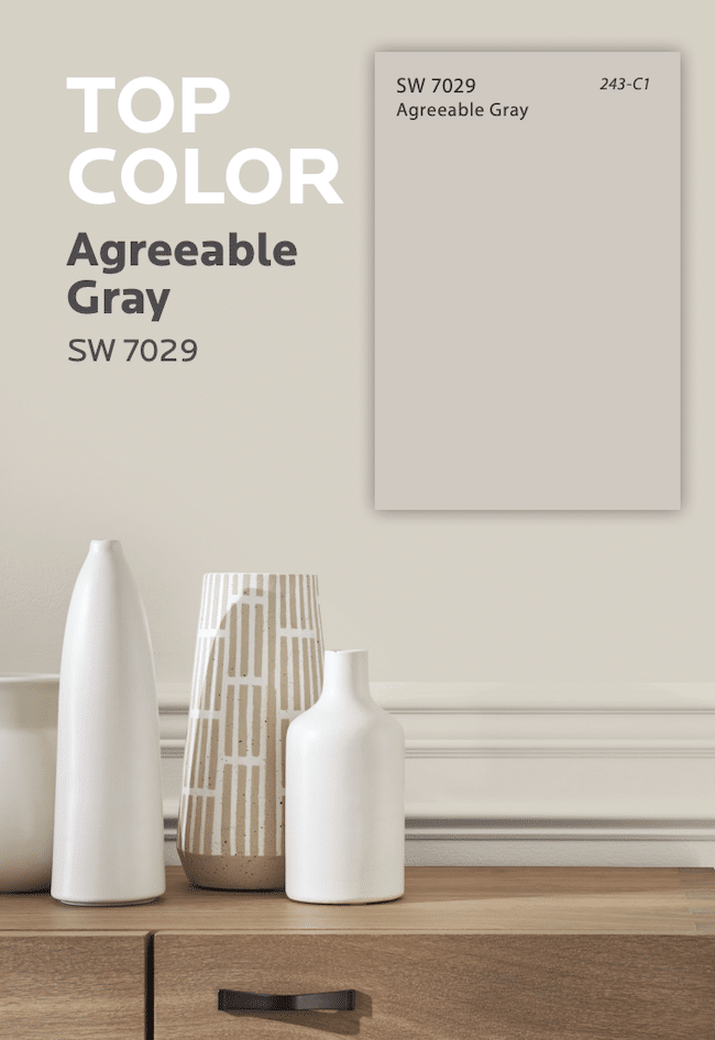 The Most Popular Bestselling Paint Color at Sherwin Williams is Agreeable Gray.