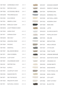 Top 50 Bestselling Paint Colors At Sherwin Williams