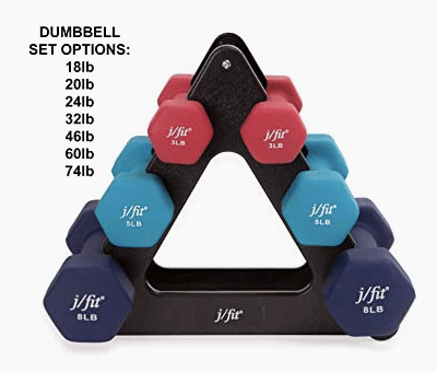 Affordable Home Gym Must Haves - Set of Neoprene Coated Workout Weights With Rack 