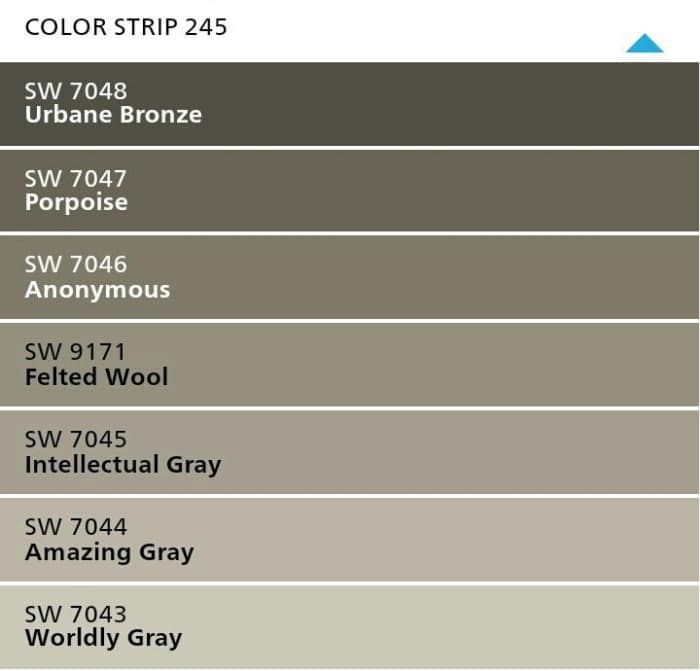 Sherwin Williams Urbane Bronze SW 7048 - gray paint color strip 