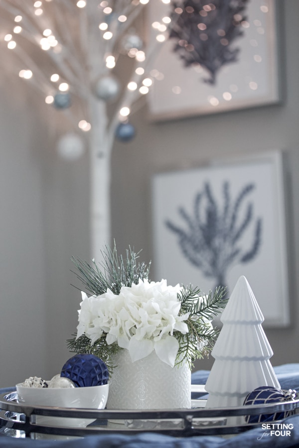 Elegant Blue and White Christmas Bedroom With Tray Decorating Tips! 