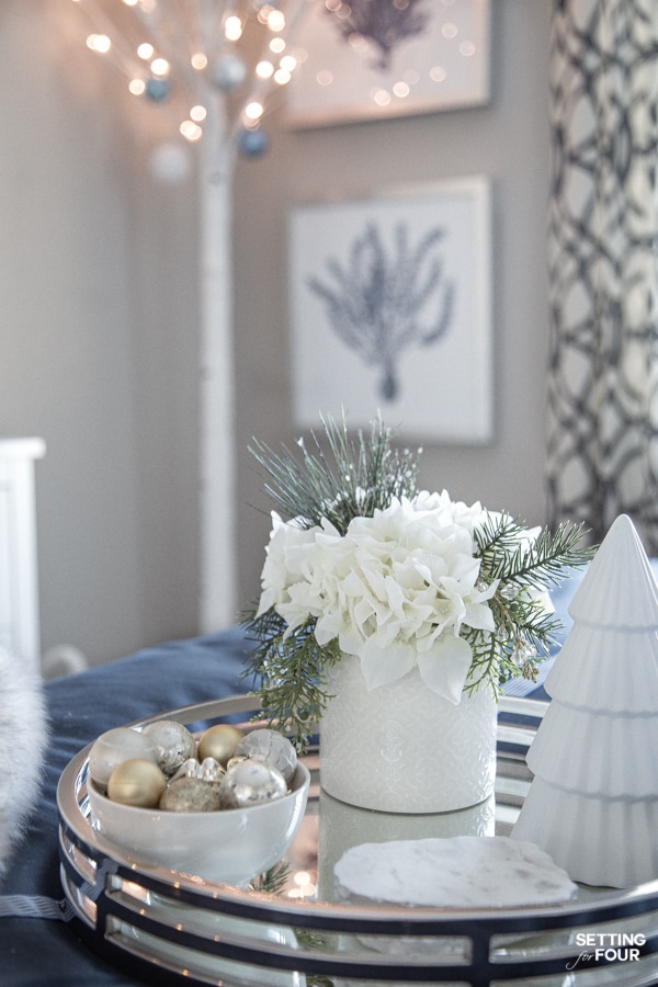 Elegant Blue and White Christmas Bedroom With Tray Decorating Tips! 