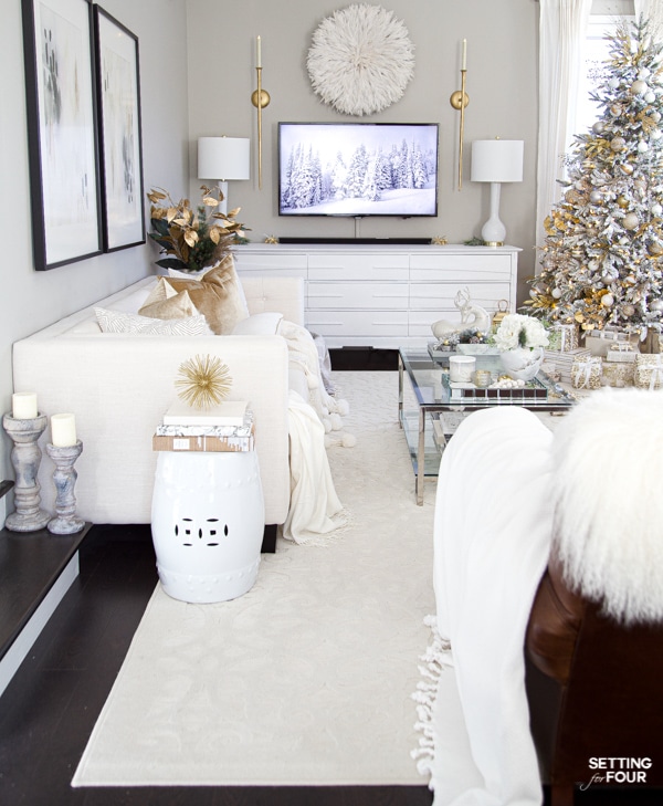 Elegant Christmas Living Room Decor Ideas - Setting For Four Interiors