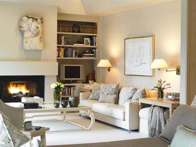Small living room furniture arrangement tricks with small sofa and wall sconce lighting