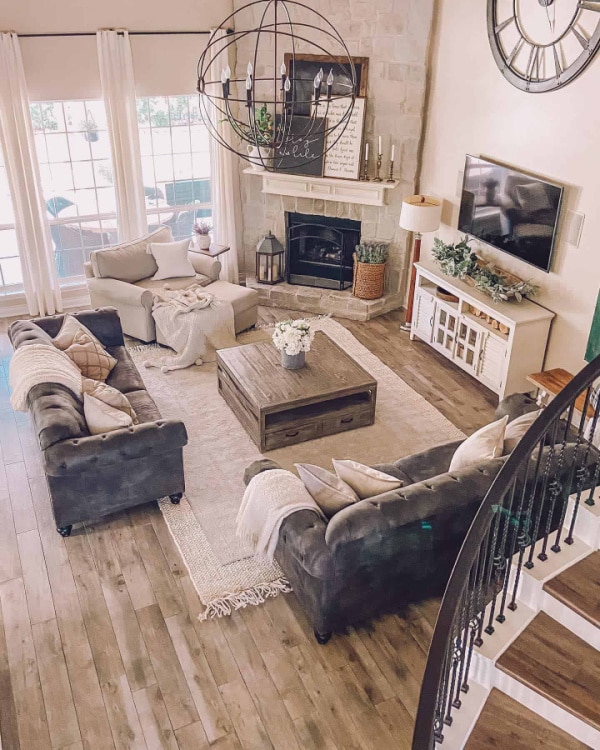 How To Arrange Furniture With A Corner Fireplace Setting For
