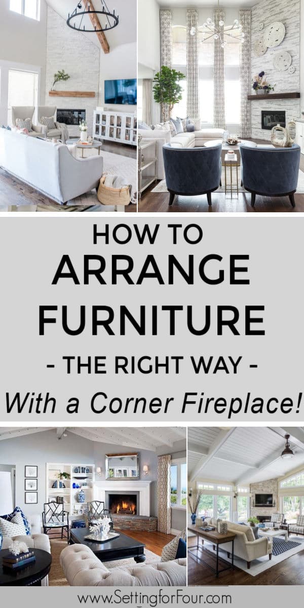 How To Arrange Furniture With A Corner Fireplace Setting For Four 