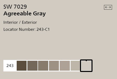 Agreeable Gray Coordinating Colors paint chip