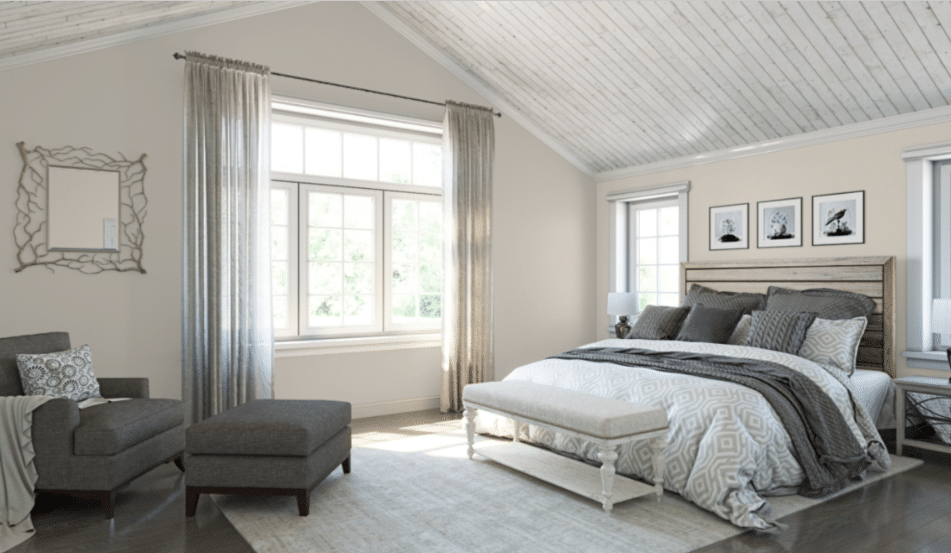 SW Agreeable Gray beautiful bedroom paint color.