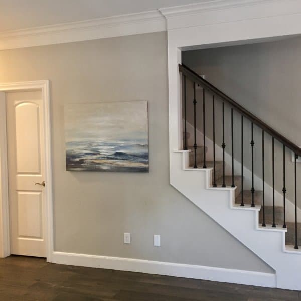 SW Agreeable Gray hallway paint color.