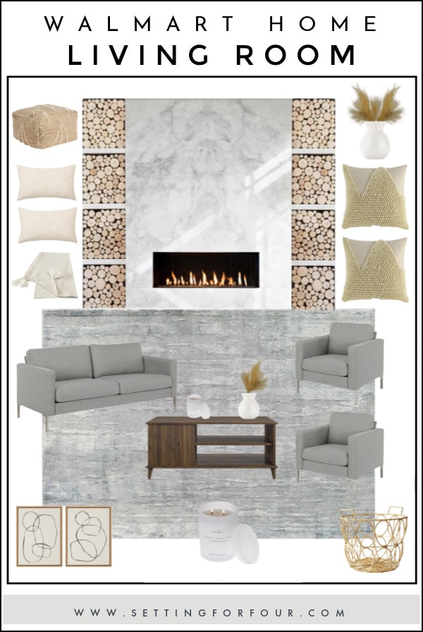 See these chic, neutral living room finds from Walmart! Affordable, stylish living room furniture and decor. 