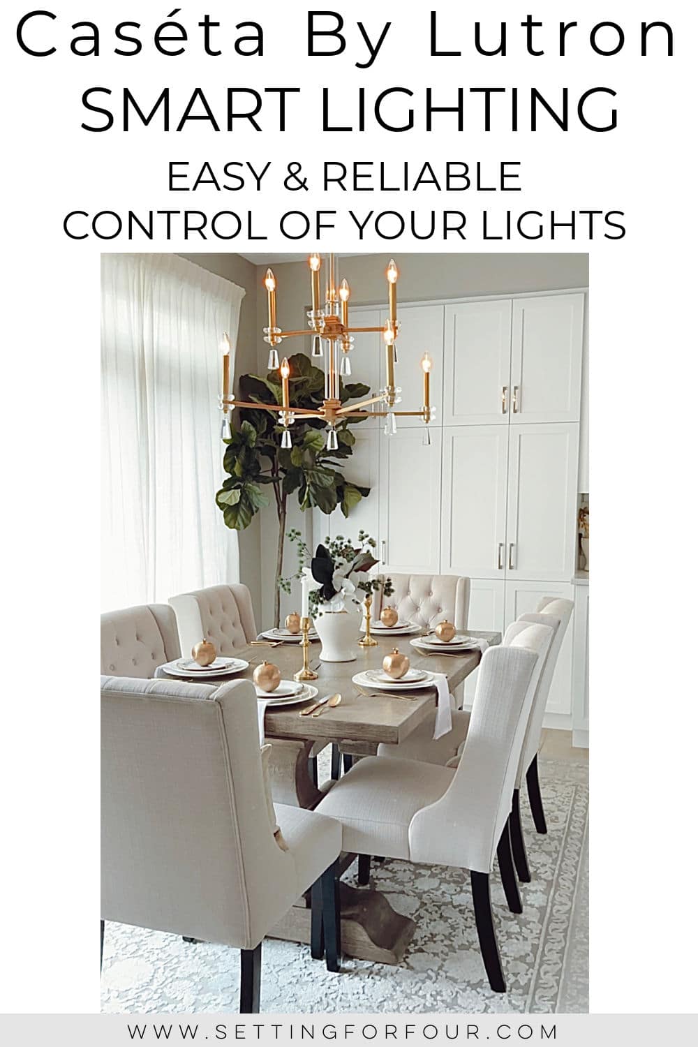  Lutron Caseta Wireless Smart Lighting System in dining room