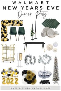 Walmart New Year's Eve Dinner Party! Furniture, decor, centerpiece and party favors to create a fun and magical celebration!