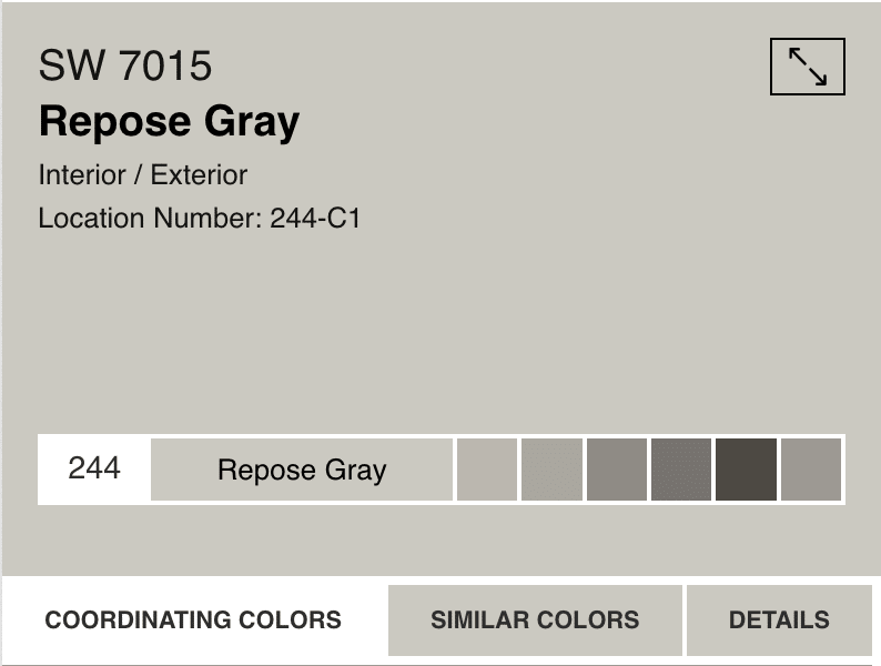 SW Repose Gray - Undertones & Coordinating Colors