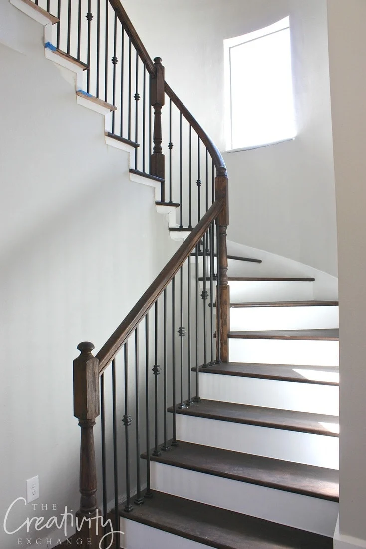 Repose Gray with Dark Brown Flooring and Railings