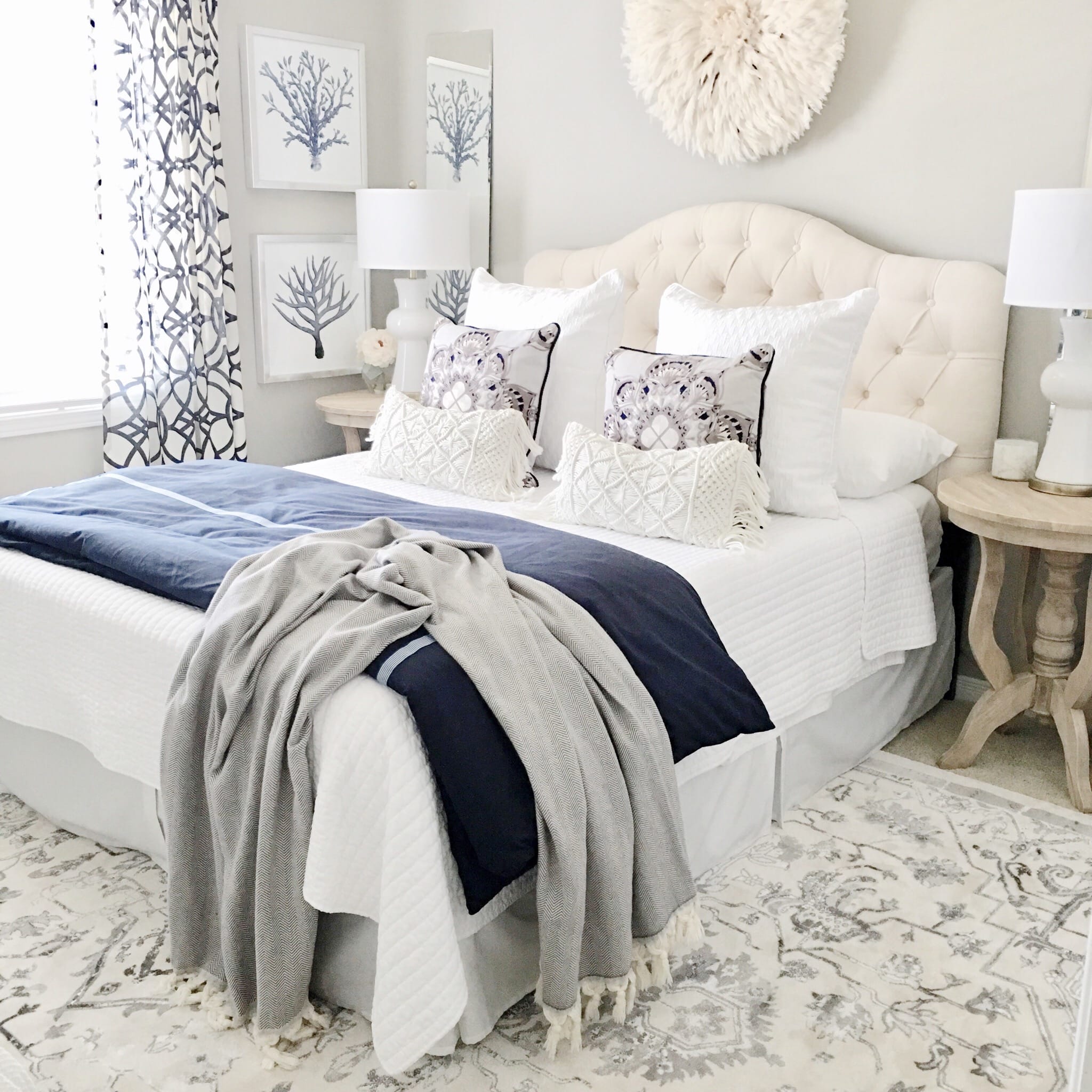 Elegant Bedroom Decor and Color Scheme Ideas, neutral, wall color, bedroom colors, paint color, cozy, bedding, bright, relaxing, calm, primary bedroom, guest bedroom