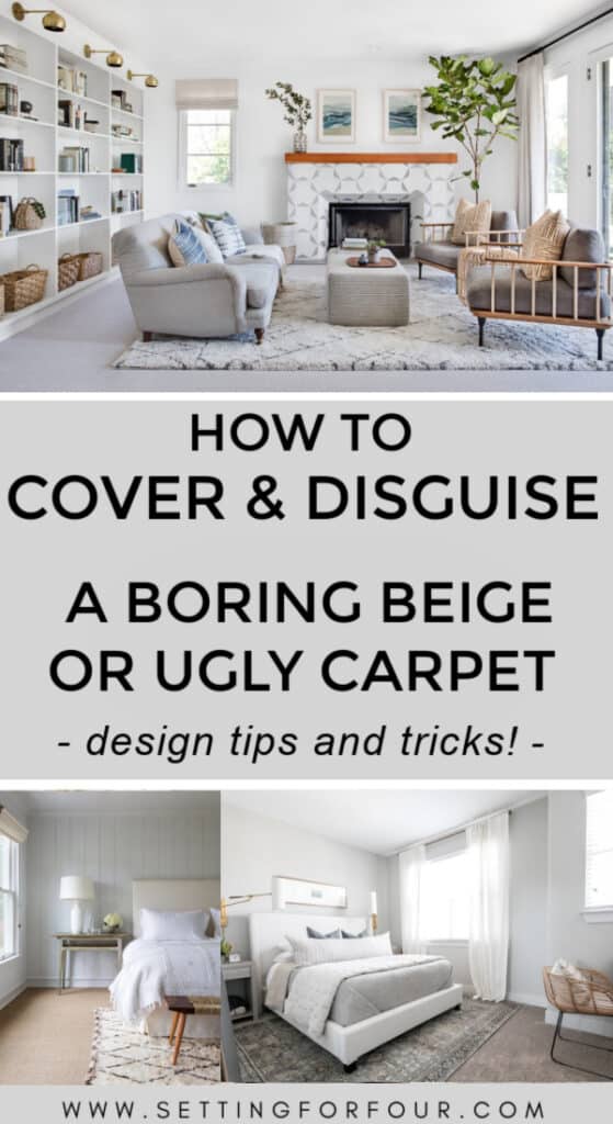 How To Cover An Ugly Carpet - How to disguise a boring beige or ugly carpet! 