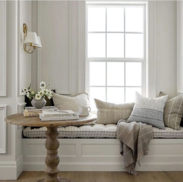 How To Create A Cozy Window Seat Nook - Design and Decor Ideas. Bench, pillow and lighting ideas