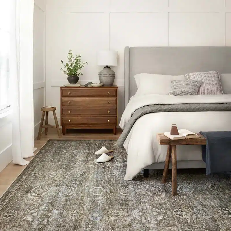 Bedroom Design and Rug Loloi Amber Lewis Antique Moss 