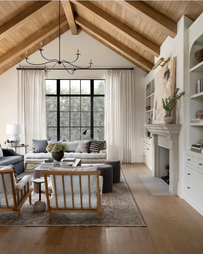 How to Make Your Living Room Look Expensive! Neutral living room design and decor ideas. How to Make Your Living Room Look Expensive! Neutral living room design and decor ideas. Wood ceiling, white walls, organic modern, transitional farmhouse design