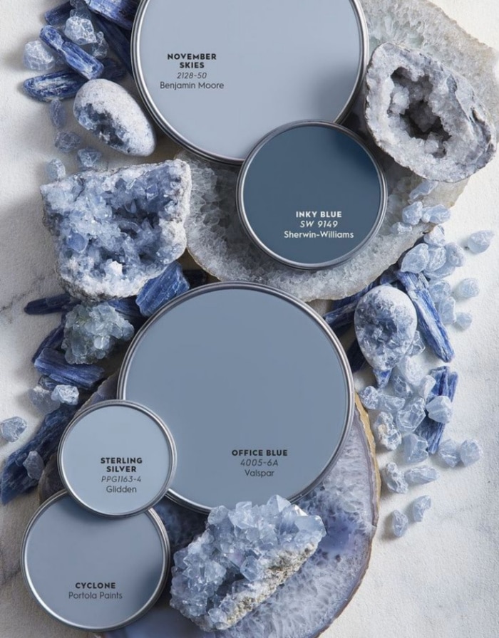 5 Sophisticated and Serene Blue Paint Colors for the home - interiors and exteriors. Best blue paint color ideas from a Designer and True Color Expert!