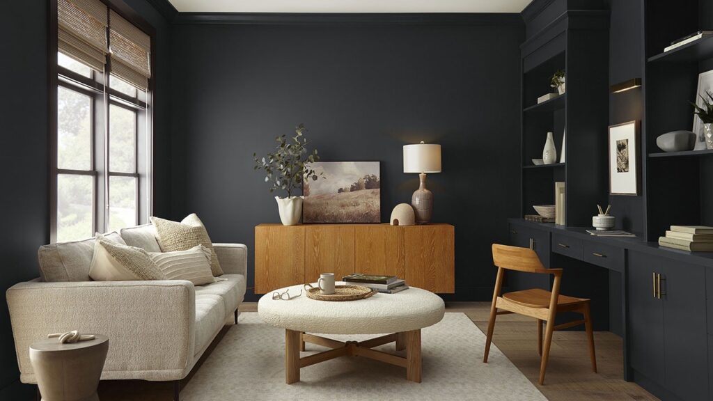 Behr Cracked Pepper Home Office Paint Color Idea