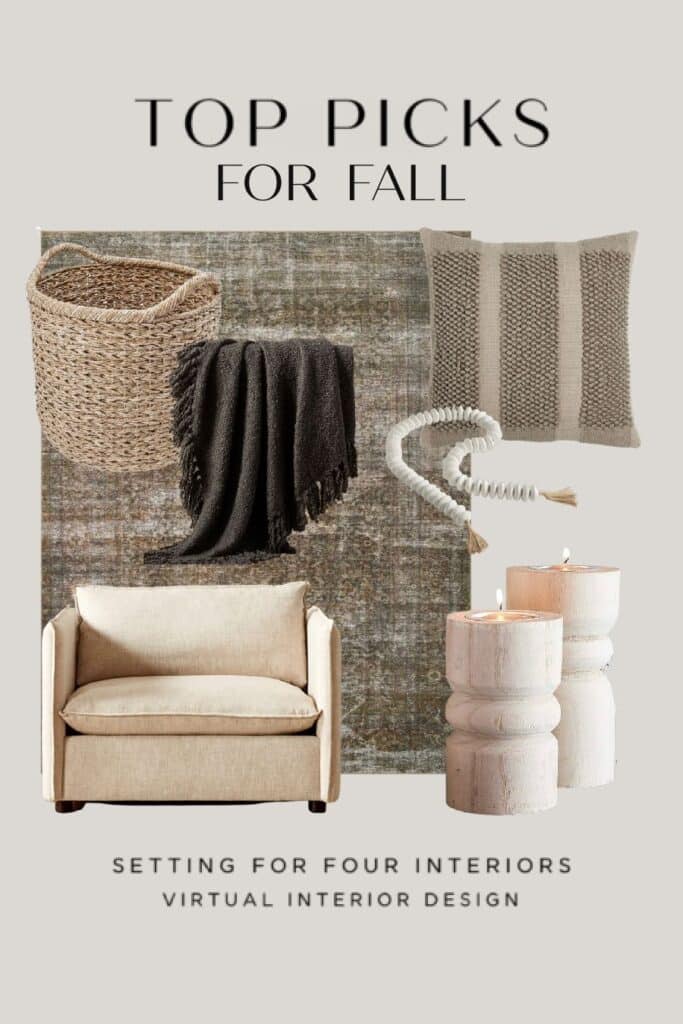 Neutral Fall Decor Ideas For The Home. Fall decor ideas. woven materials. Living Room chairs.