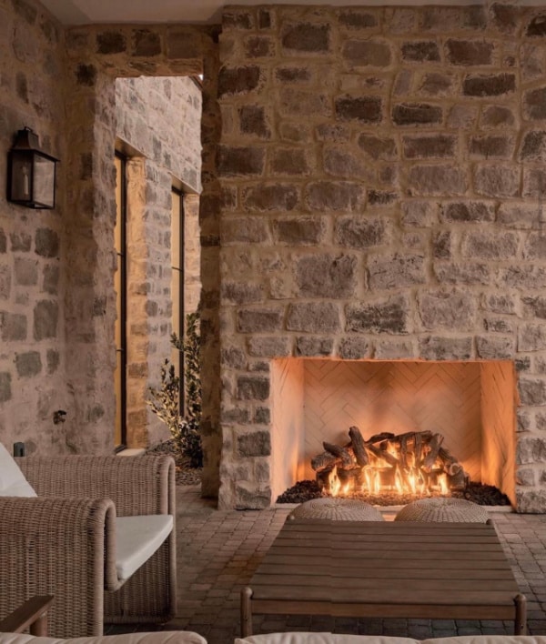 How To Add Ambiance - Fall Decorating Ideas. Stone Fireplace. Room lighting ideas. Virtual Interior Design Services. Setting For Four Interiors. 