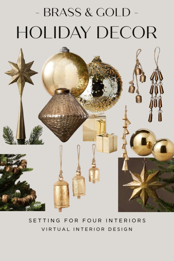 Brass & Gold Holiday Color Scheme & Decor Trends. Christmas decor. Holiday Design Trends. 