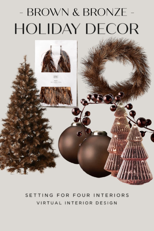 Christmas Color Scheme Trends - Brown & Bronze Holiday Decor. Holiday Design Trends. Christmas decor ideas.