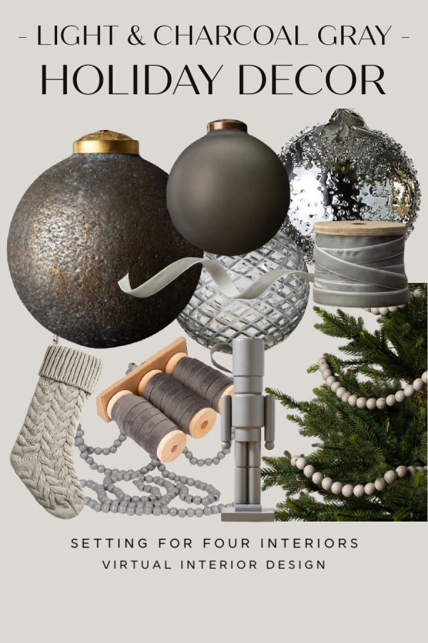 Gray Holiday Color Scheme & Decor Trends. Christmas decor. Holiday Design Trends.