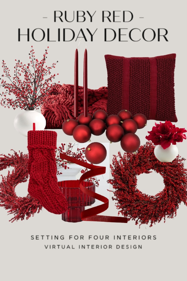 Red Holiday Color Scheme & Decor Trends. Christmas decor. Holiday Design Trends. 