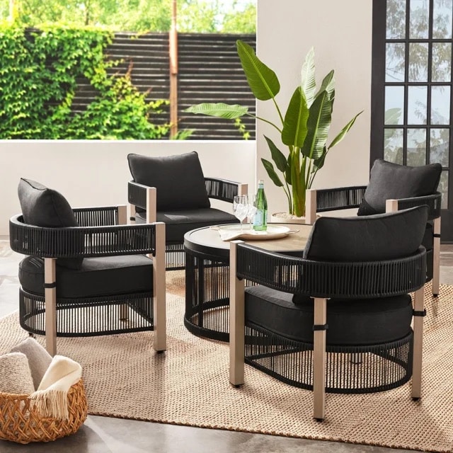 Outdoor Furniture Set - Better Homes & Gardens Tarren 5-Piece Wicker Outdoor Conversation Set, Black
Outdoor Living,  Patio, Deck, Porch, Summer, Spring 