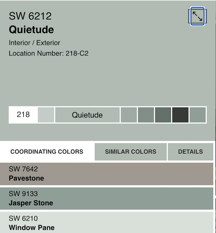 Sherwin Williams Quietude Coordinating Colors. whole home color palette, color scheme, neutral colors, best colors to go with, cozy, earthy, elegant, modern, farmhouse style