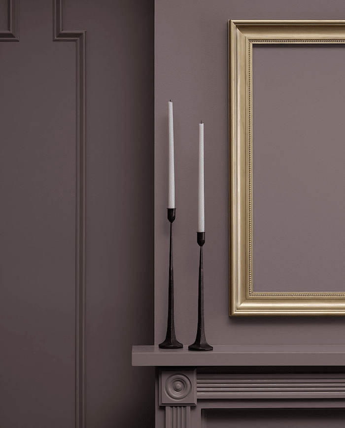 Cinnamon Slate Benjamin Moore - The Perfect Moody Plum Wall Color! Plum purple walls and black taper candle holders.Get expert color advice from a Designer and True Color Expert®. Setting For Four Interiors. Virtual Interior Design Services.