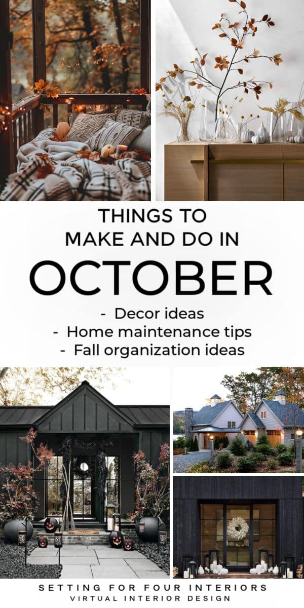 Things to make and do in October - Fall Home Maintenance, fall organization tips, Fall home decor ideas. Get your home ready for fall and halloween. 