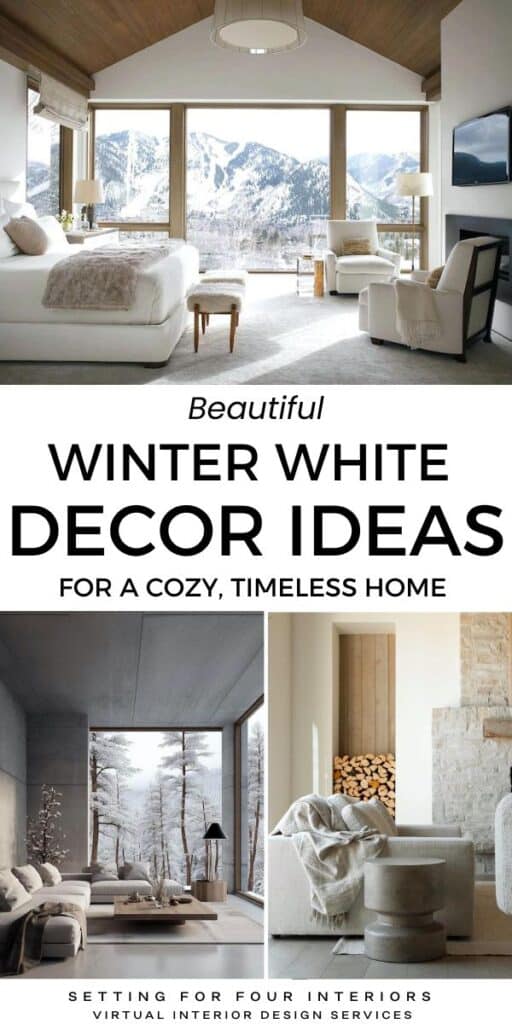 Beautiful Winter White Decor Ideas For A Cozy, Timeless Home. elegant, white color scheme, white decorating ideas, designer tips, design guide for beginners from a Designer and True Color Expert!