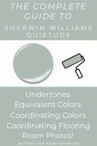 The Complete Paint Color Guide to Sherwin Williams Quietude. coordinating colors, similar colors, undertones, room inspiration, color palette, color scheme