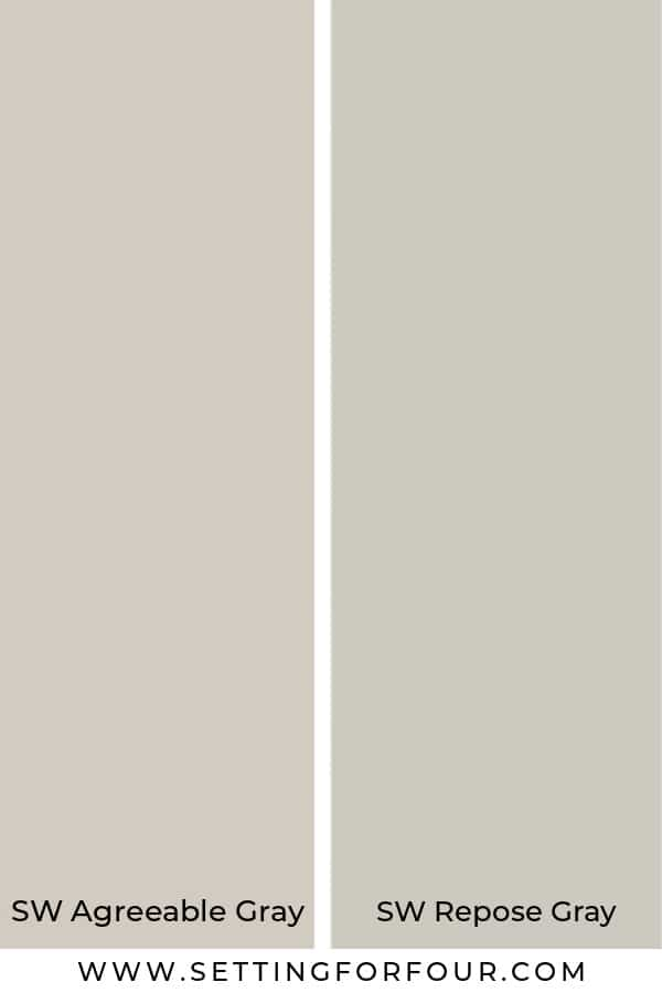 Sherwin Williams Repose Gray Compared To Sherwin Williams Agreeable Gray, popular gray colors, best selling, greige, color inspiration, True Color Expert tips