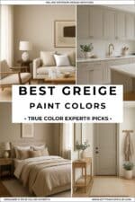 The Best Greige Paint Colors For A Cozy, Timeless Home. neutral color scheme, whole home paint color inspiration, greige color palette, new build home paint color ideas, 2025 color trend, designer and true color expert picks and tips.
