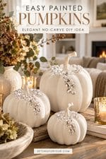 Easy painted pumpkins are the perfect DIY fall decor idea for a white pumpkin look