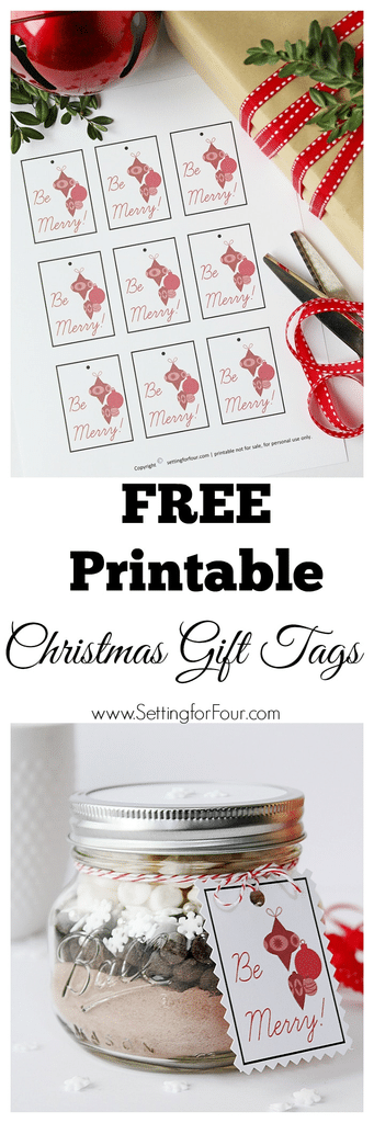 Free Printable Christmas Gift Tags for DIY Snowflake Hot Chocolate Mason Jar Gifts. DIY Christmas gift tags to make your holiday gift wrapping a little easier—and a lot more merry!