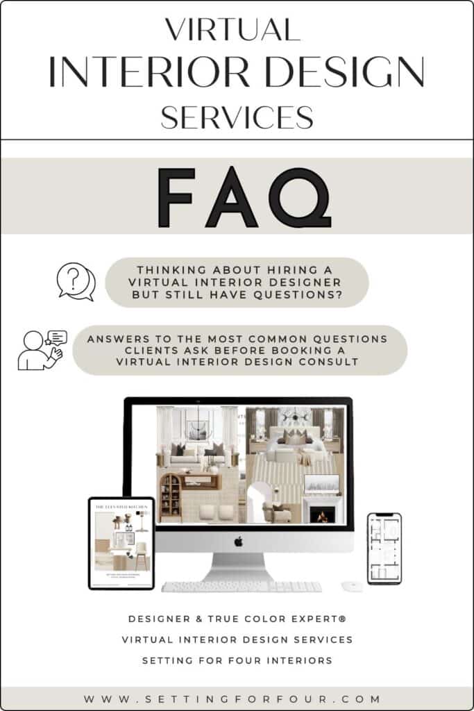 Virtual Interior Design FAQs - How Our Online Design Consults Work.Get answers to common virtual interior design questions. Learn how online design consults work for new builds, renovations, and room updates.
