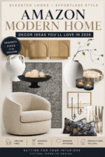 Looking for Amazon modern home decor ideas that look expensive without the designer price tag? As an Interior Designer and True Color Expert®, I'm sharing my favorite Amazon furniture, rugs, lighting, wall decor, pillows, vases, and accessories that create a timeless Organic Modern home inspired by Restoration Hardware, Arhaus, and Pottery Barn. Discover designer styling tips, luxury decorating ideas, and affordable Amazon finds that help you create a beautiful, elevated home. Save this pin for your next home makeover!