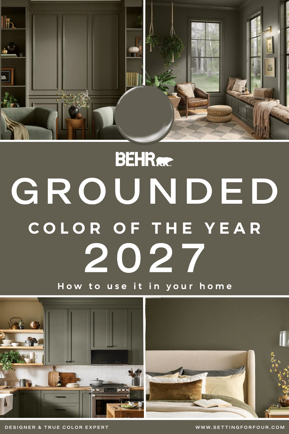 Behr Grounded Color Of The Year 2027, cozy, warm paint color idea for the home.
